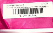 Load image into Gallery viewer, Vesuvio Napoli Mens Intense Fuchsia Glossy Satin Finish Button Front Vest Size L