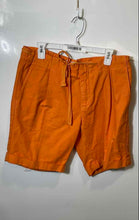 Load image into Gallery viewer, Umberto Carro Mens Orange Pleated Front Cuffed Hem Bermuda Shorts Size 32