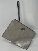 Load image into Gallery viewer, Authentic Tous Womens Gray Printed Leather Zipper Mini Wristlet Wallet