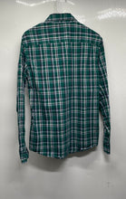 Load image into Gallery viewer, Armani Exchange Mens Green Plaid Print Long Sleeves Button-Up Shirt Size M