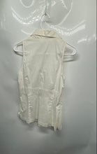 Load image into Gallery viewer, Ann Taylor Loft Womens White Side Zip Sleeveless Collared Blouse Top Size 10