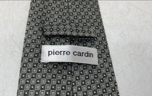 Load image into Gallery viewer, Pierre Cardin Mens Brown White Geometric Print Keeper Loop Designer Tie