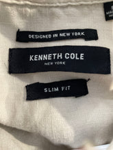 Load image into Gallery viewer, Kenneth Cole Mens Beige Short Sleeve Slim Fit Button-Up Shirt Size Small