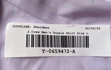 Load image into Gallery viewer, J.Crew Mens Purple Long Sleeve Collared Wrinkle Free Dress Shirt Size L 16-16.5