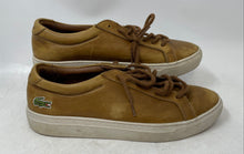 Load image into Gallery viewer, Lacoste Mens L 12 12 317 1 CAM Brown Tan Leather Low Top Sneaker Shoes Size 7.5