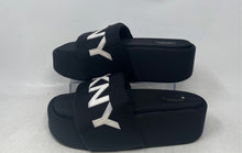 Load image into Gallery viewer, DKNY Womens Black White Slip-On Open Toe Platform Slide Sandals Size 8.5M