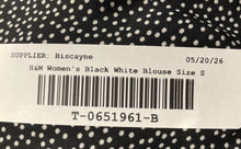 Load image into Gallery viewer, H&M Womens Black White Collared Long Sleeve Blouse Top Size Small