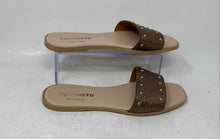 Load image into Gallery viewer, Via Veneto Womens Brown Leather Open Toe Slip-On Slide Sandals Size EU 40