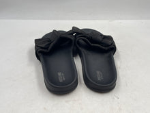 Load image into Gallery viewer, Authentic Moschino Supply Co. Womens Black Open Toe Flat Slide Sandals Sz 8 Worn