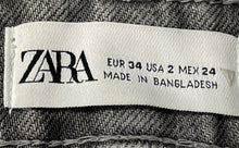 Load image into Gallery viewer, Zara Womens Gray Denim Flat Front Five Pockets High Waist Chino Shorts Size 2