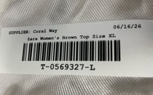 Load image into Gallery viewer, Zara Womens Brown Sleeveless Button Front Tie Waist Blouse Top Size XL