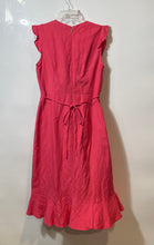 Load image into Gallery viewer, Karl Lagerfeld Paris Womens Coral Back Zip Short Sleeve Wrap Dress Size 4
