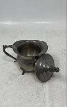 Load image into Gallery viewer, Silver-Plated Creamer With Hinged Lid Ornate Finial And Decorative Feet