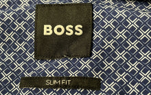 Load image into Gallery viewer, Hugo Boss Mens Blue Geometric Long Sleeve Slim Fit Button-Up Shirt Size M
