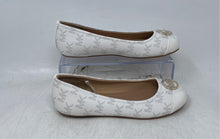 Load image into Gallery viewer, Michael Kors Girls White Gold-Tone Monogram Print Slip-On Ballet Flats Size 3
