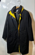 Load image into Gallery viewer, Incentex Womens Black And Yellow Long Sleeve Pockets Raincoat Size Medium