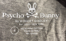 Load image into Gallery viewer, Psycho Bunny Mens Gray Pima Cotton Short Sleeve Round Neck Pullover T-Shirt Sz 6