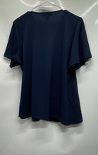 Load image into Gallery viewer, Michael Kors Womens Blue Short Sleeve Surplice Neck Blouse Top Size XL