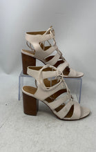 Load image into Gallery viewer, Coach Womens Larissa Beige Leather Open Toe Block Strappy Heels Size 7B