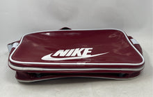 Load image into Gallery viewer, Nike Womens Red White Leather Adjustable Strap Travel Messenger Bag Size Small