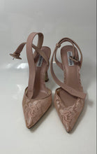 Load image into Gallery viewer, Steve Madden Womens Pink Lace Pointed Toe Stiletto Ankle Strap Heels Size 10