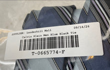 Load image into Gallery viewer, Calvin Klein Mens Blue Black Striped Adjustable Long Formal Designer Tie