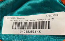 Load image into Gallery viewer, NFL Team Apparel Boys Aqua Orange Miami Dolphins Tyreek Hill #10 Jersey Size XL
