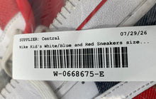 Load image into Gallery viewer, Nike Kids Air Force 1 LV8 DJ5180-100 White Blue Red Sneaker Shoes Size 4.5Y