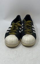 Load image into Gallery viewer, Adidas Mens Superstar Q16710 Black Yellow Lace-Up Sneaker Shoes Size 10.5