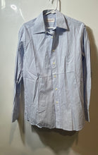 Load image into Gallery viewer, Emanuel Ungaro Mens Light Blue Striped Cotton Long Sleeve Dress Shirt Size 15