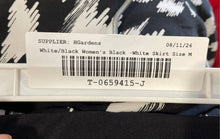 Load image into Gallery viewer, White House Black Market Womens Black White Ikat Print Maxi Skirt Size Medium