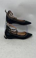 Load image into Gallery viewer, JLO Jennifer Lopez Womens Black Gold Studs Pointed Toe Strappy Flats Size 6M