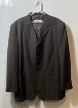 Load image into Gallery viewer, Platini Mens Brown Check Long Sleeve Notch Lapel Four-Button Blazer Size 62L