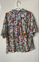 Load image into Gallery viewer, Zara Womens Multicolor Fruit Print Short Sleeve Collared Button-Up Shirt Size M