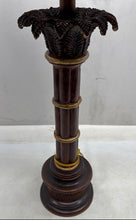 Load image into Gallery viewer, Brown Bamboo Table Lamp With Woven Rattan Wicker Shade Not Tested