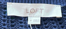 Load image into Gallery viewer, Loft Womens Blue Green Striped Long Sleeve Crew Neck Pullover Sweater Size M