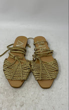 Load image into Gallery viewer, Zara Womens Golden Tone Braided Strap Open Toe Strappy Sandals Size EUR 37