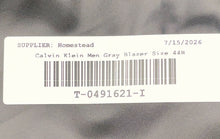 Load image into Gallery viewer, Calvin Klein Mens Gray Slim Fit Notch Lapel Single-Breasted Blazer Size 44R