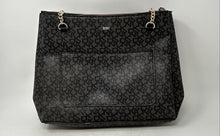 Load image into Gallery viewer, DKNY Womens Black Signature Print Inner Outer Pockets Shoulder Purse