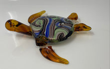 Load image into Gallery viewer, Dynasty Gallery Vinci Hand Fused Multicolor Glass Turtle Figurine Paperweight