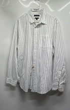 Load image into Gallery viewer, Banana Republic Mens White Blue Striped Cotton Camden Fit Button-Up Shirt Sz XL