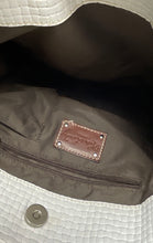 Load image into Gallery viewer, Kate Landry Womens White Brown Inner Pockets Adjustable Strap Hobo Handbag