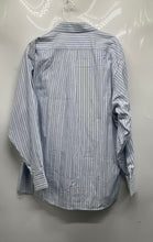 Load image into Gallery viewer, Michael Kors Mens Blue White Striped Cotton Dress Shirt Size XL 17 1/2 34/35