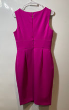 Load image into Gallery viewer, DKNY Womens Pink Sleeveless Split Neck Back-Zip Sheath Dress Size 4
