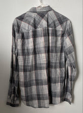 Load image into Gallery viewer, Armani Exchange Mens Gray Black Printed Long Sleeve Button-Up Shirt Size Small