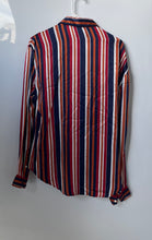 Load image into Gallery viewer, Zara Mens Multicolor Striped Long Sleeve Relaxed-Fit Button-Up Shirt Size M