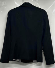 Load image into Gallery viewer, Tahari Womens Black Long Sleeve Pockets Collared Three-Button Blazer Size 4