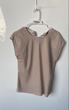 Load image into Gallery viewer, Express Womens Brown Beige Stretch Sleeveless Round Neck Blouse Top Size Small