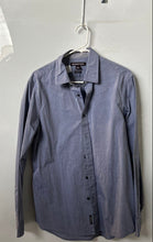 Load image into Gallery viewer, Michael Kors Mens Blue Printed Long Sleeve Classic Fit Button-Up Shirt Size M