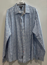 Load image into Gallery viewer, Michael Kors Mens White Blue Printed Classic Fit Button-Up Shirt Size XXL